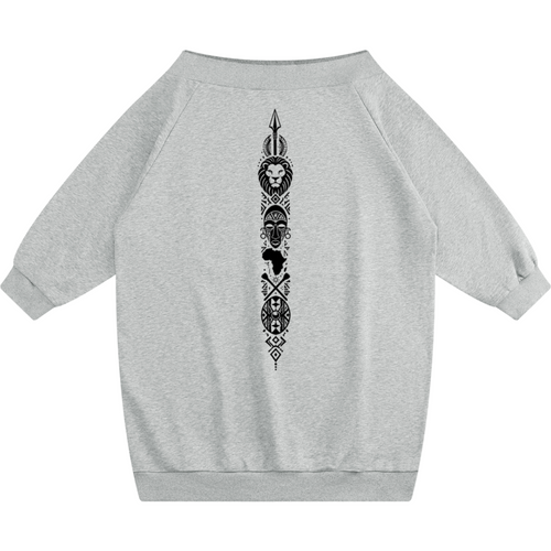 Shop the Teddy Blaze Afrodemia Americana Off-the-Shoulder Dress, a relaxed cotton-blend sweatshirt dress featuring signature Afrodemia artwork and VERY TEDDY house branding.