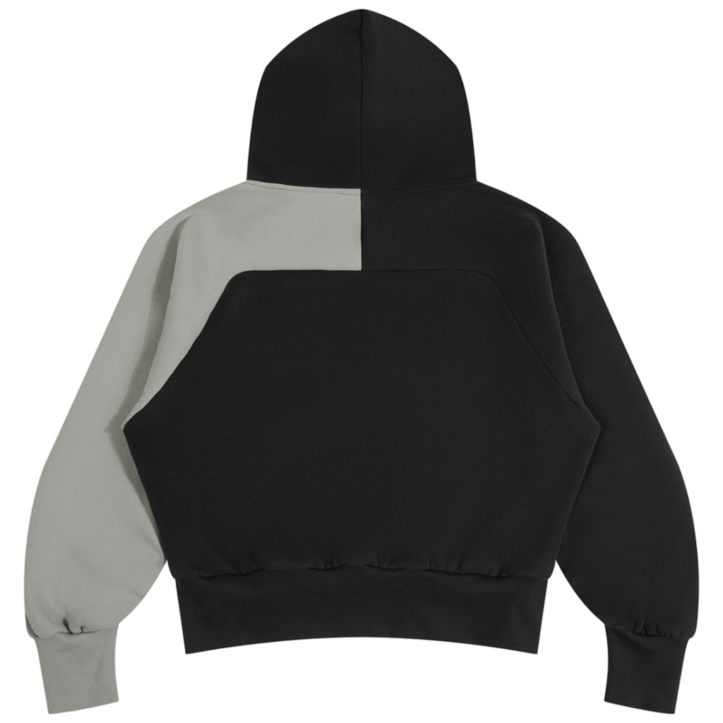 Shop the Signature Fleece Contrast Sleeve Hoodie by Teddy Blaze. Heavyweight 350 gsm quarter-zip fleece hoodie featuring a two-tone colorblock design and silver script logo.