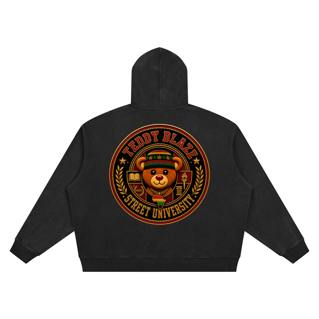 Signature Vintage Boxy Waffle Knit Hooded Jumper | VERY TEDDY