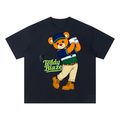 Black t-shirt with a teddy bear graphic and 'Teddy Blaze' text on a white background