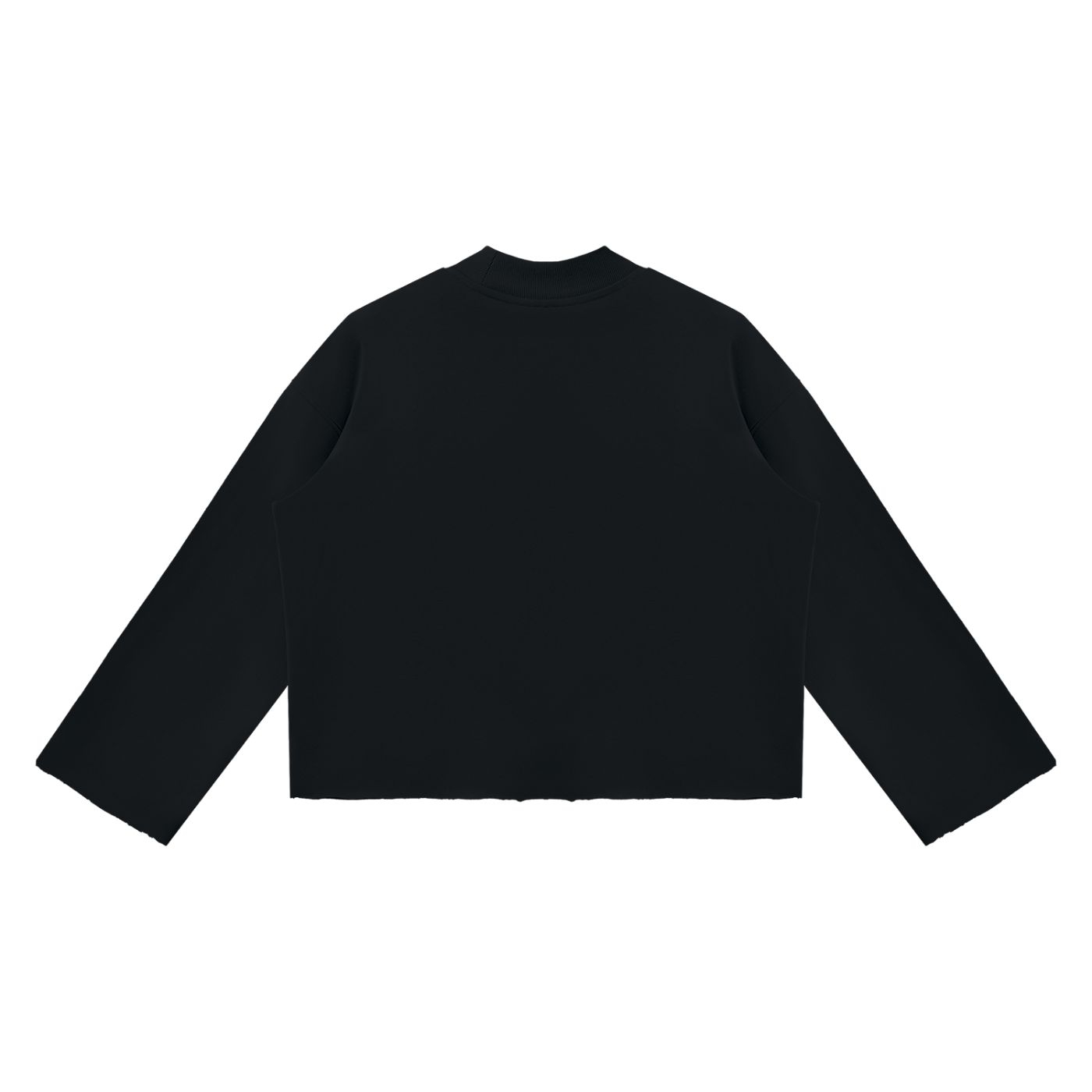 81C Mock Neck Raw Edge Boxy Jumper | Da Heights