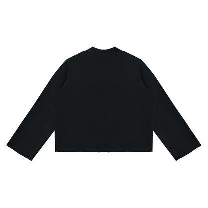 81C Mock Neck Raw Edge Boxy Jumper | Da Heights