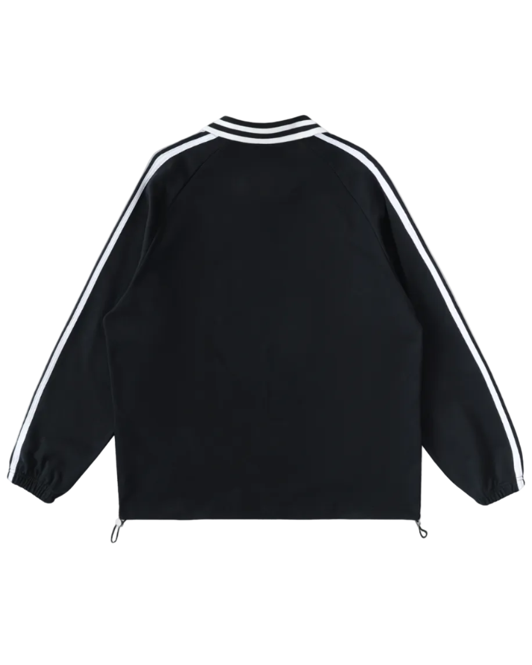 Shop the Iron + Ivy DaCruz Contrast Trim Long Cotton Polo by Teddy Blaze. Heavyweight 380 GSM black cotton polo featuring an gothic Iron Cross bear graphic and cinch drawstring hem.