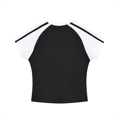 STRIPED COLOR BLOCK RAGLAN 702 TEE