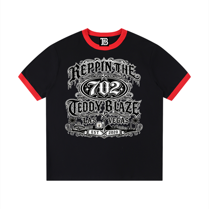 CONTRAST TRIM RIBBED 702 TEE