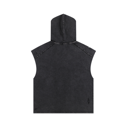 Bear Leaf Culture Snow Washed Boxy Hooded Tank | BEARATOO