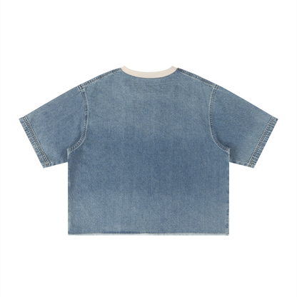 Team Dragon Denim Raw Edge Box Tee | AFRO ANIME