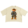 Shop the Signature Bearatoo French Terry Raw Edge Tee, an oversized unisex heavyweight tee featuring AfroBohemian Bearatoo and Teddy Blaze graphics.