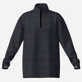 Shop the Bailey Tartan Quarter Zip by Teddy Blaze, made from 180 GSM stretch scuba knit with a cool-feeling finish and deep tonal plaid design.