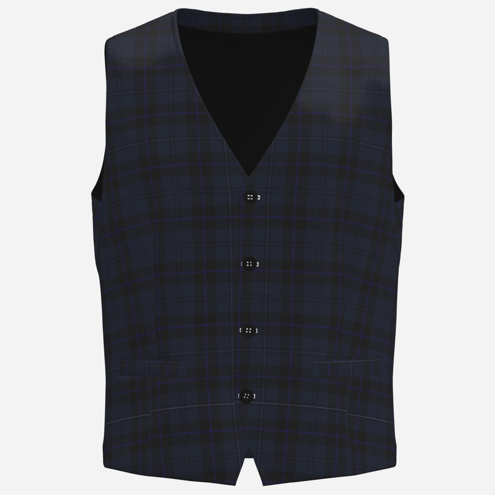 Shop the Bailey Tartan Waistcoat by Teddy Blaze, crafted in 260 GSM English Cloth with tonal plaid and tailored Black Ivy streetwear styling.