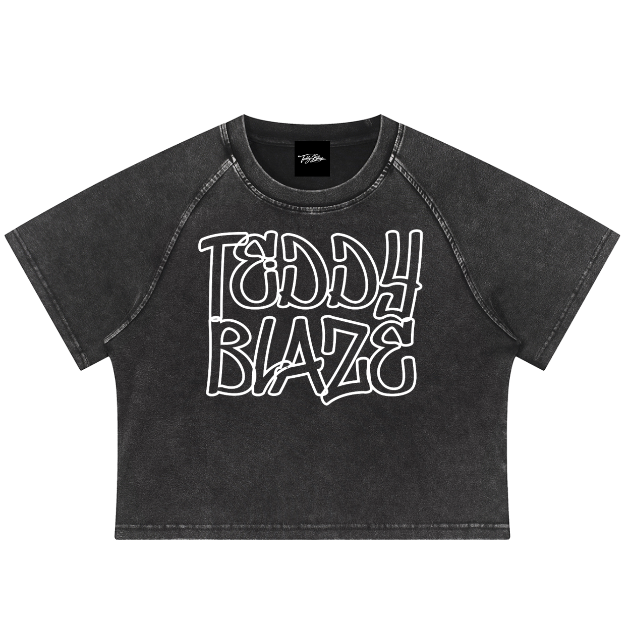 GraphX Mineral Wash Raglan Crop Top