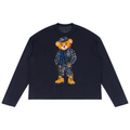 Lightweight unisex Bearatoo jumper featuring the face of Teddy Blaze dressed in Afrodemia style, with a relaxed boxy fit and VERY TEDDY back graphic.