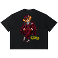 Shop the Bearfather of Vegas Boxy Tee by Teddy Blaze. 220 GSM cotton-poly oversized drop-shoulder t-shirt with suited bear graphic from TOPS BY TEDDY BLAZE.