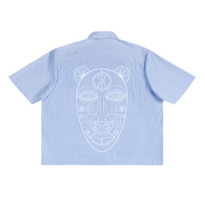 Bear Leaf Culture Boxy Seersucker Camp Shirt | BEARATOO