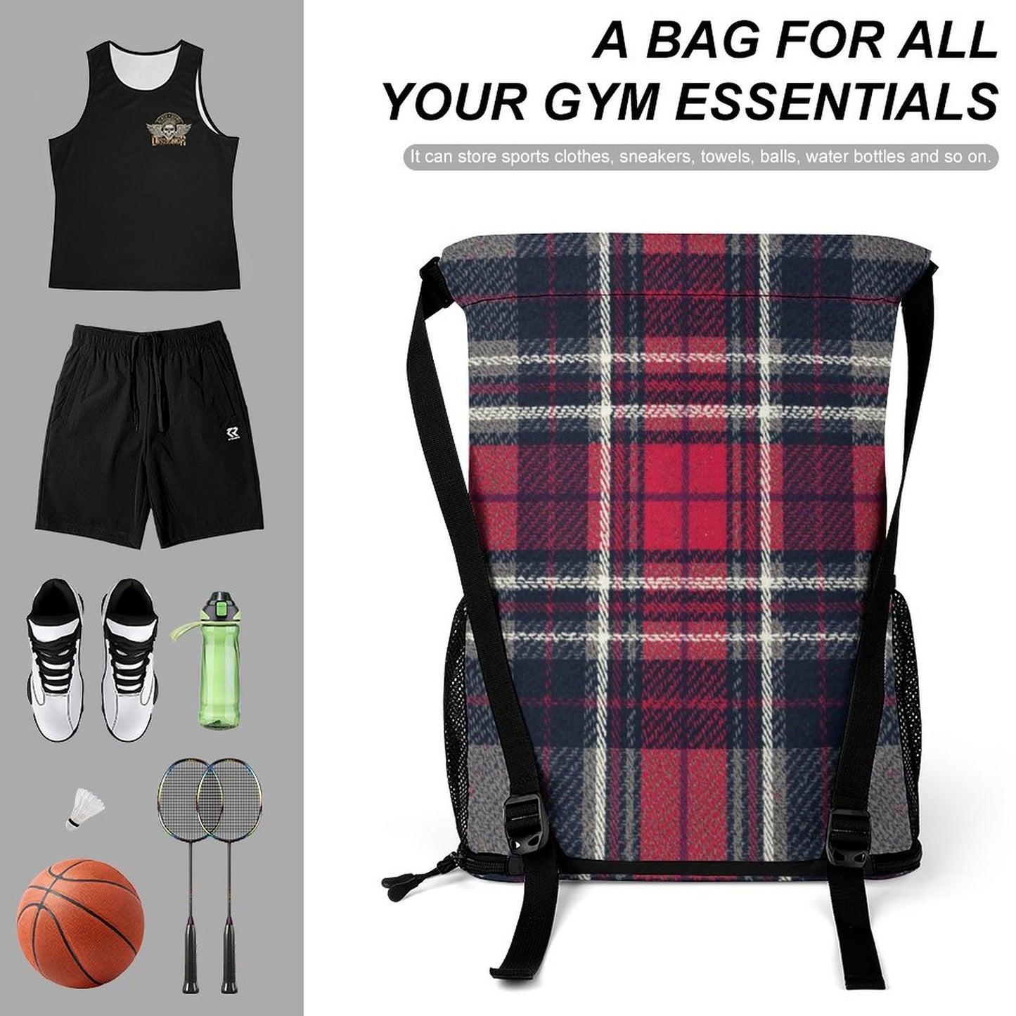 Waffle Cloth Drawstring Bag