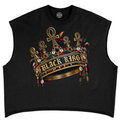 Shop the Black King French Terry Boxy Tank by Teddy Blaze. 340 GSM french terry muscle tank featuring regal "BLACK KING" graphics from THE BLAZE MAN.