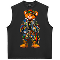 Shop the Boho Bearatoo Sorona Tank by Teddy Blaze, a unisex Afrocentric graphic tank blending AfroBohemian style, streetwear and cultural pattern.