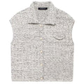 Shop the Bouclé Tweed Sleeveless Vest by Teddy Blaze. Single-breasted lapel vest featuring pearl buttons and textured bouclé tweed from THE IVY WOMAN collection.