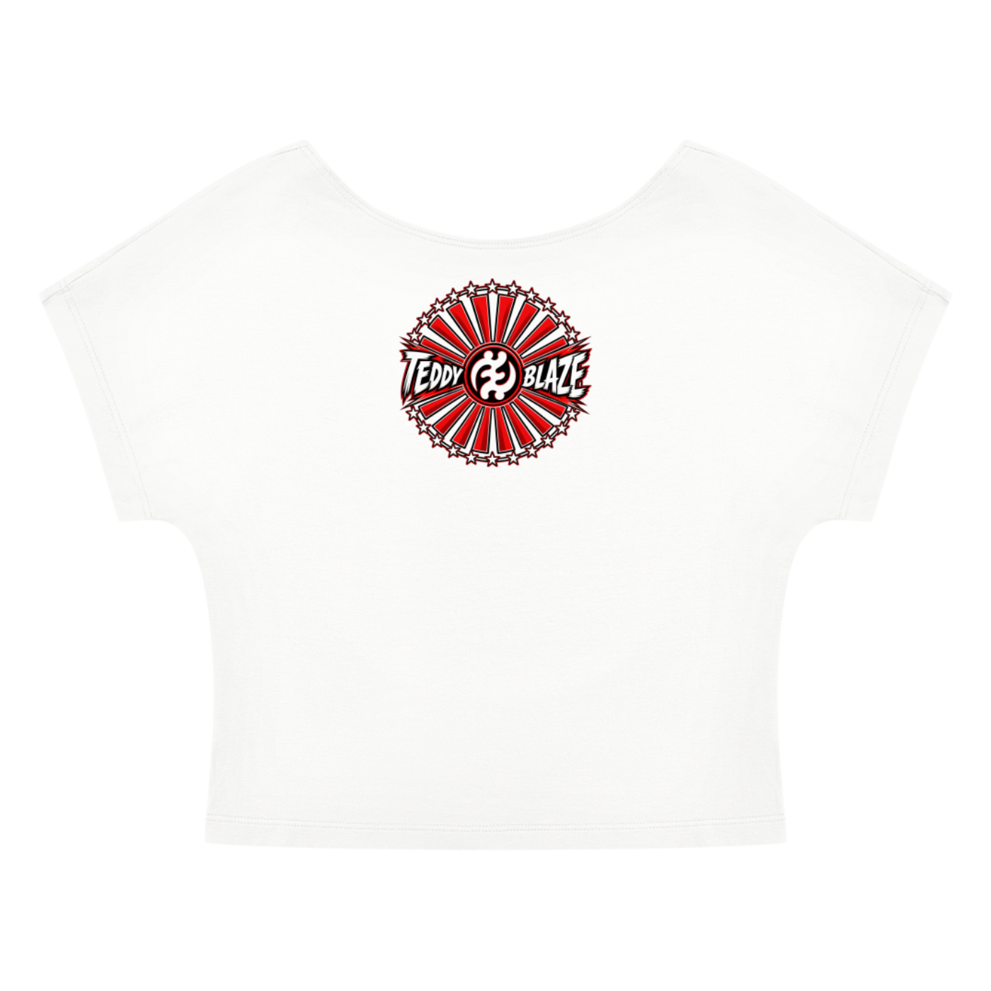 Shop the Women's Brand Rising Open-Back Tee by Teddy Blaze. Ultra-thin cotton-spandex cropped tee featuring an open neck and central Gye Nyame graphic.