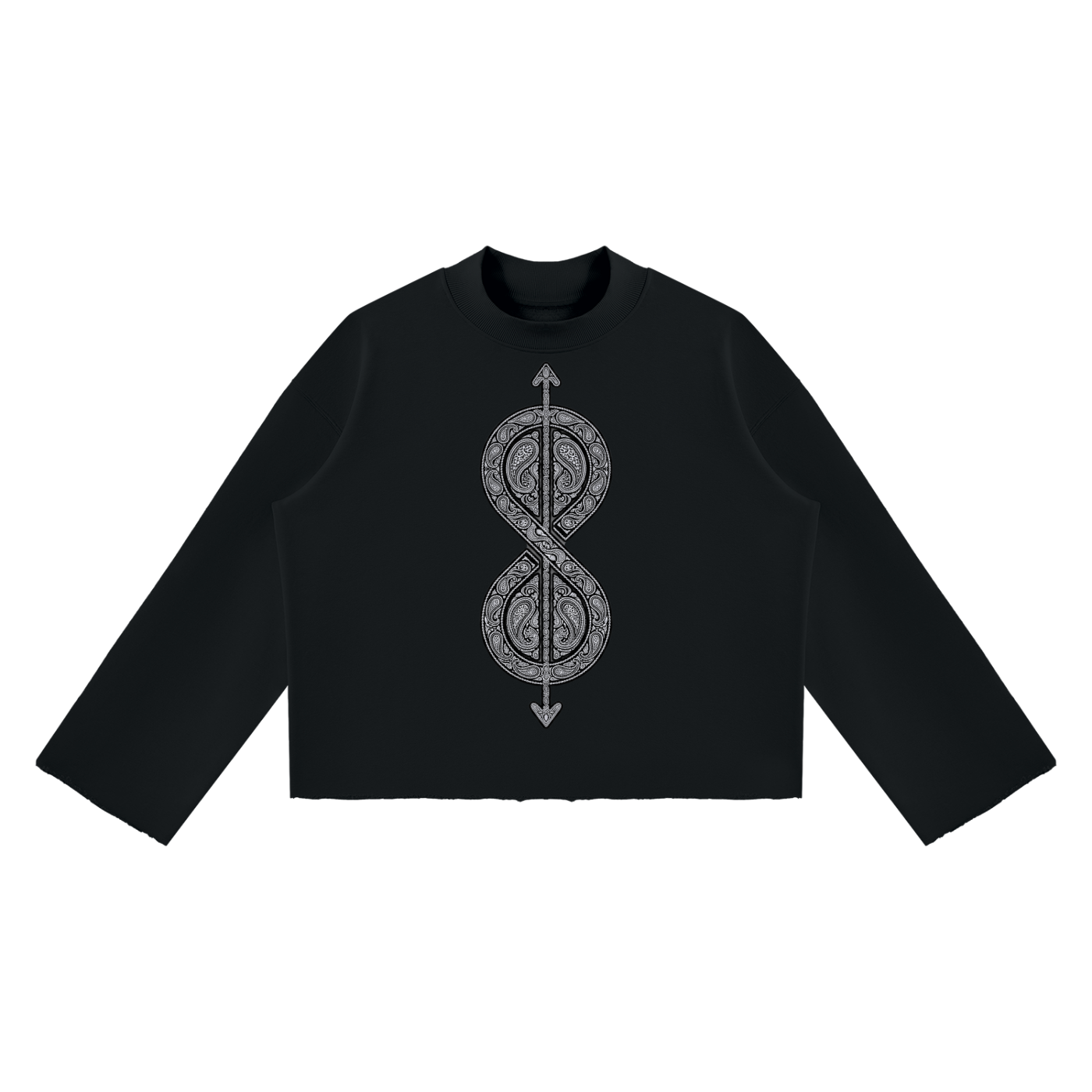81C Mock Neck Raw Edge Boxy Jumper | Da Heights
