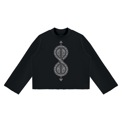 81C Mock Neck Raw Edge Boxy Jumper | Da Heights