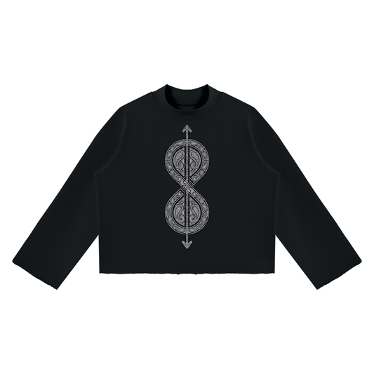 81C Mock Neck Raw Edge Boxy Jumper | Da Heights
