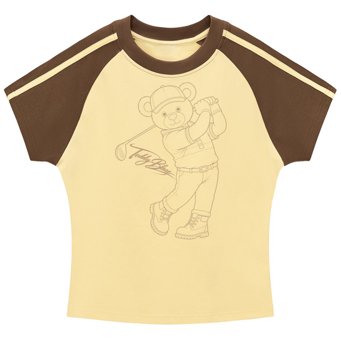 Children's t-shirt with a bear graphic on a beige background