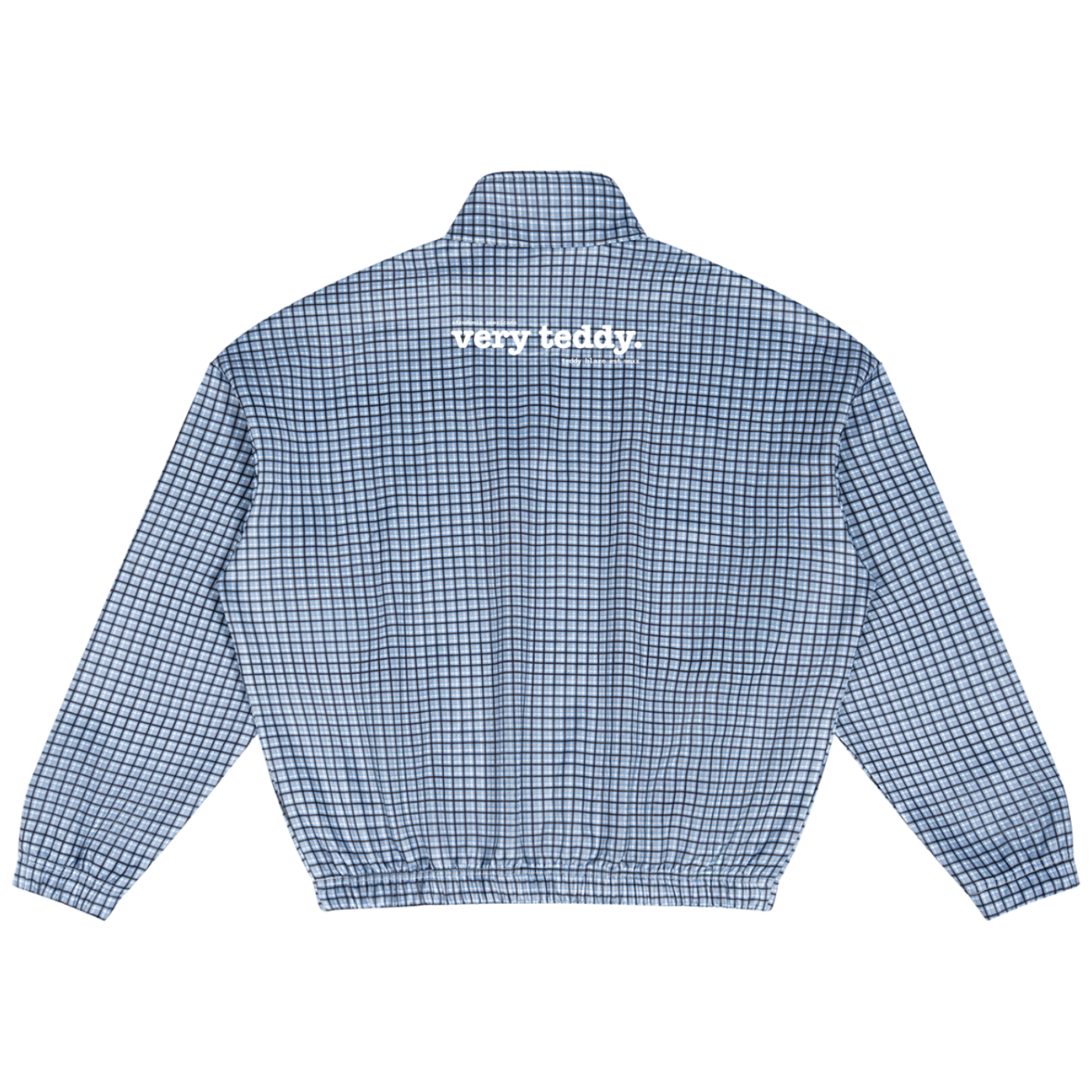 Heavyweight 360 GSM plaid quarter-zip with a cotton-rich inner layer, oversized unisex fit and signature Afrodemia Americana artwork.