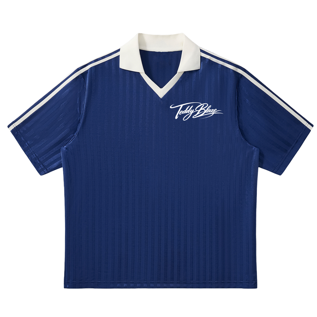 Signature Contrast Collar Striped Soccer Jersey