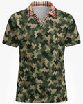 Shop the Iron + Ivy Camo Tartan Mesh Open Polo by Teddy Blaze. Breathable mesh golf polo featuring a digital camouflage body with a contrast Rasta tartan open collar.