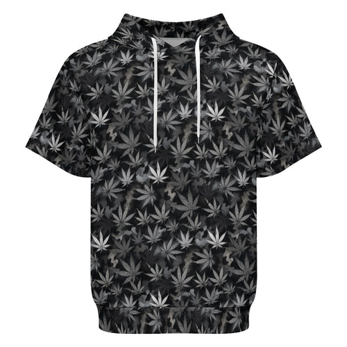 Shop the Canna Camo Hooded Tee by Teddy Blaze. 220 GSM air layer short-sleeve hoodie featuring a kangaroo pocket, camo cannabis print, and silver back logo from WHAT'S ON TOP.