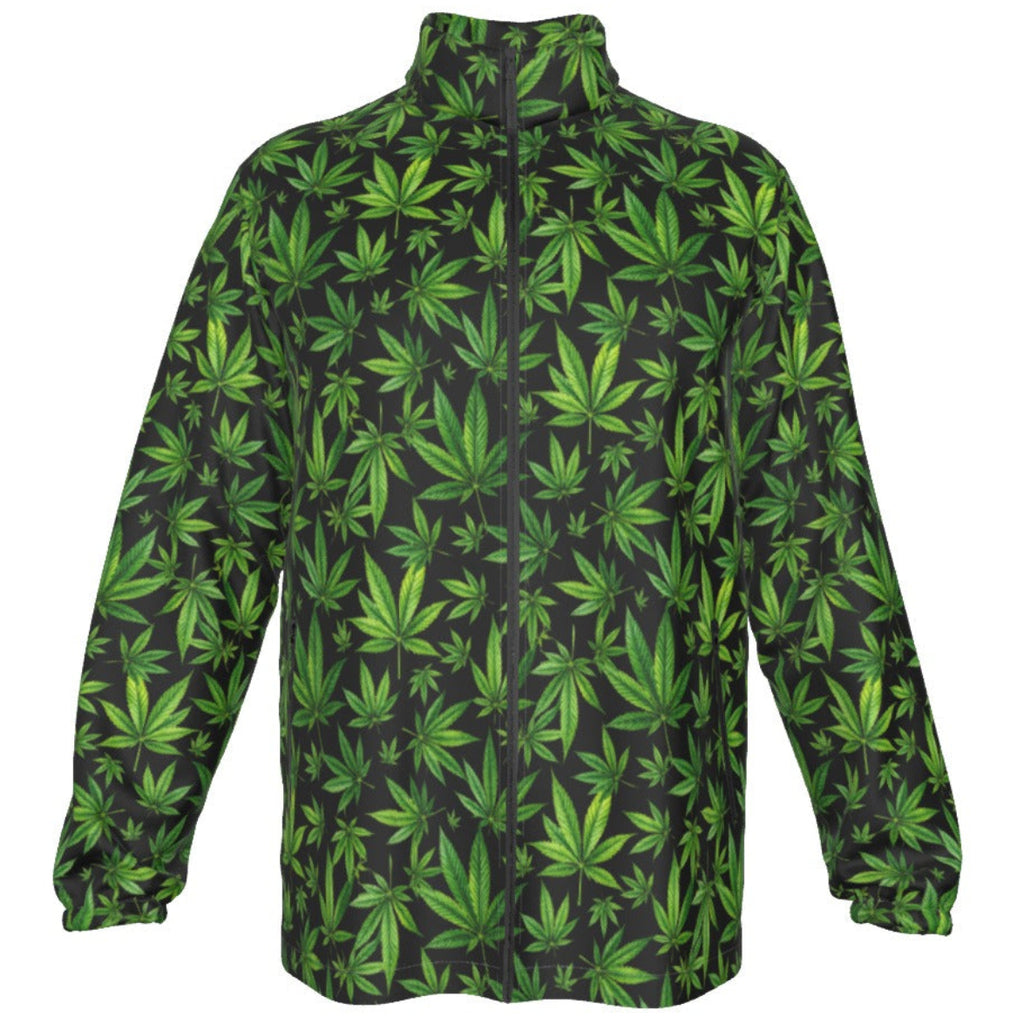 Shop the Canna Camo Windbreaker by Teddy Blaze. 140 GSM lightweight windproof poly jacket featuring botanical camo & neon back script from HIGH ROLLERS OUTERWEAR.