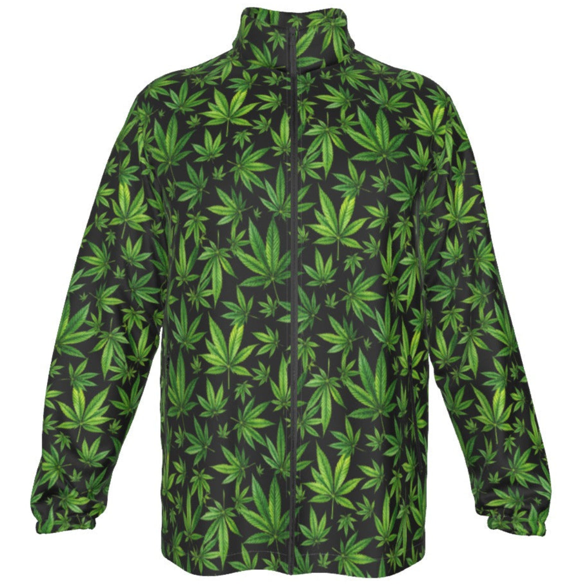 Shop the Canna Camo Windbreaker by Teddy Blaze. 140 GSM lightweight windproof poly jacket featuring botanical camo & neon back script from HIGH ROLLERS OUTERWEAR.