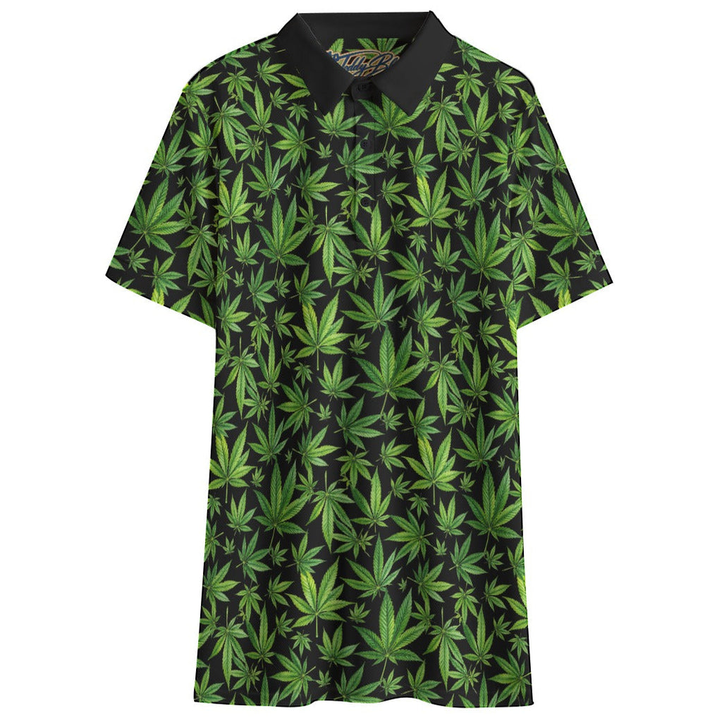 Shop the Canna Leaf Performance Golf Polo by Teddy Blaze. Breathable birdseye knit fabric, sharp botanical print, and an athletic fit built for the course.