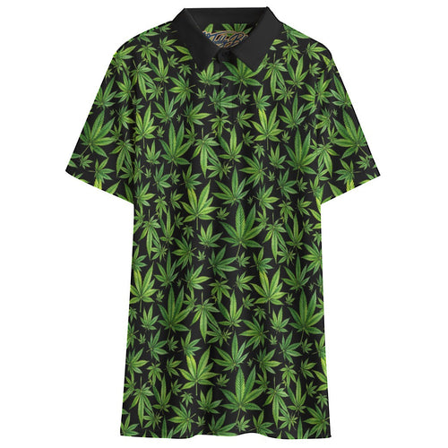 Shop the Canna Leaf Performance Golf Polo by Teddy Blaze. Breathable birdseye knit fabric, sharp botanical print, and an athletic fit built for the course.