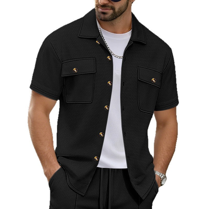 Waffle Knit Utility Cabana Shirt