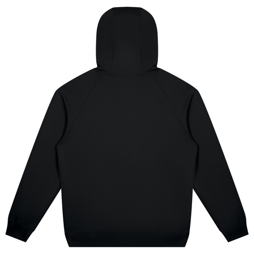 Shop the TDY BLZ Raglan Sleeve Hooded Jumper by Teddy Blaze. Heavyweight 380 GSM black tech fleece hoodie featuring "TDY★BLZ" stencil typography from THE BLAZE MAN.