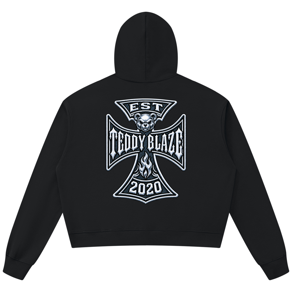 Shop the DaCruz V-Neck Hooded Jumper by Teddy Blaze. Heavyweight 360 gsm fleece hoodie featuring a split slit neck, front cross prints, and iconic DaCruz back emblem.