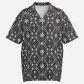 Shop the DaChek Camp Shirt by Teddy Blaze, made from lightweight 120 GSM stretch fabric with bold black-and-white DaChek patternwork.