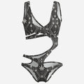 A bold DaChek™ cutout monokini in smooth matte stretch swim fabric, made for poolside confidence by Teddy Blaze.