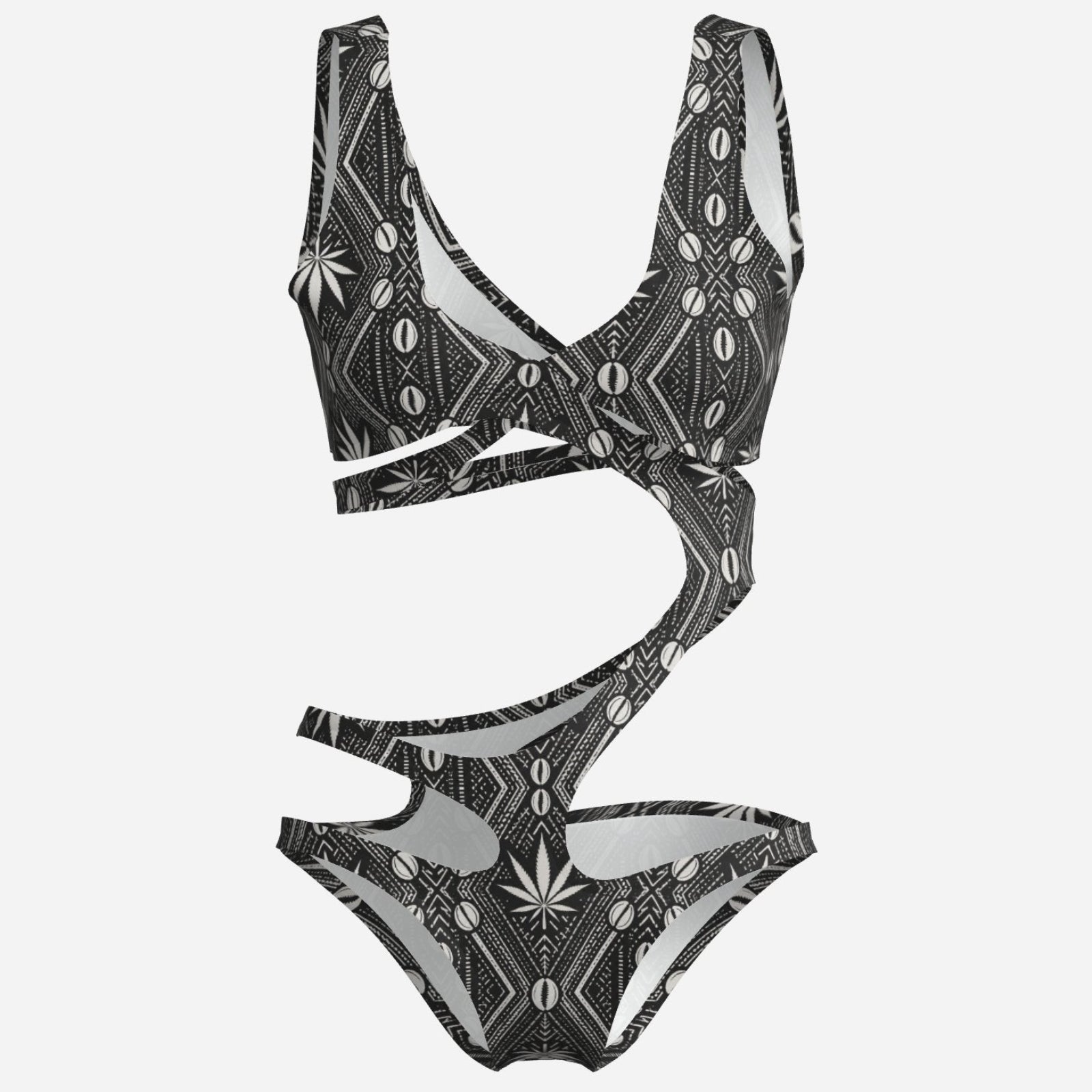 A bold DaChek™ cutout monokini in smooth matte stretch swim fabric, made for poolside confidence by Teddy Blaze.