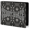 Carry the DaChek Signature Wallet in black-and-white twill leather, featuring TeddyFlora and an oversized Teddy Blaze signature graphic.
