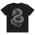 Shop the DaCruz Dragon Classic Tee by Teddy Blaze. 180 GSM cotton-spandex stretch tee featuring a botanical leaf dragon print and DaCruz cross back emblem from the TOPS line of The Mature Mocha Collection.