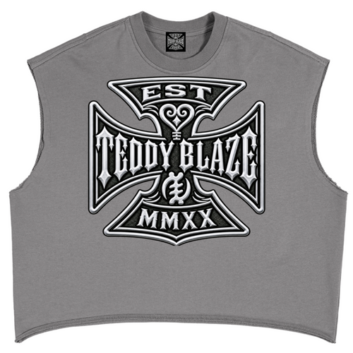 Shop the DaCruz French Terry Boxy Tank by Teddy Blaze, a heavyweight unisex sleeveless top in 340GSM cotton-rich French terry with an oversized DaCruz graphic.