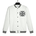 Shop the DaCruz Jacquard Knit Varsity Jacket by Teddy Blaze, featuring heavyweight 300 GSM textured jacquard and a bold DaCruz Cross chest graphic.