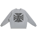 Thick unisex oversized V-neck jumper in heather gray with a bold DaCruz crest. A heavyweight Teddy Blaze layer with relaxed athletic shape.