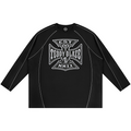 A black long-sleeve athletic jersey with white contrast stitching and a large white graphic on the chest reading 'EST. TEDDY BLAZE MMXX'.