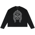 Shop the DaCruz Shoe Lyocell Blend Jumper by Teddy Blaze. 200 GSM Lyocell-poly oversized long-sleeve jumper with silver horseshoe filigree graphic.