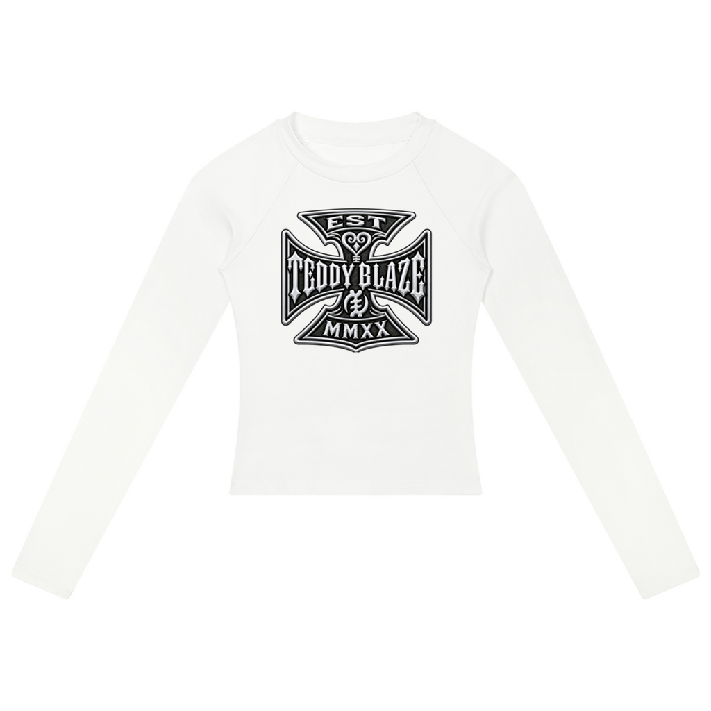 Shop the Teddy Blaze DaCruz Slim Raglan Jumper, a cotton-rich women’s fitted top with long raglan sleeves, stretch comfort and signature DaCruz artwork.