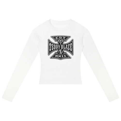 Shop the Teddy Blaze DaCruz Slim Raglan Jumper, a cotton-rich women’s fitted top with long raglan sleeves, stretch comfort and signature DaCruz artwork.